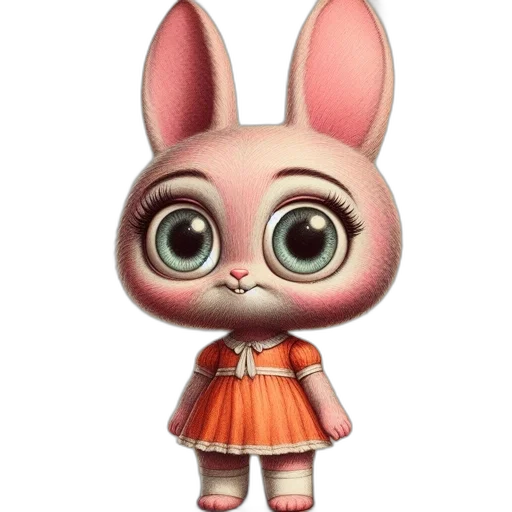 animal, dress, staff, creature, 3d render, concept art, cartoon, fantasy art transparent PNG cut-out
