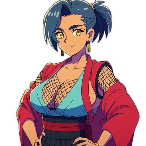 staff, jacket, dress, jewelry, anime, pixel art, concept art, cartoon transparent PNG cut-out