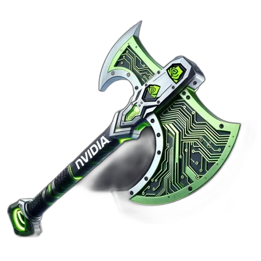 sword, weapon, staff, 3d render, fantasy art, green, futuristic, axe transparent PNG cut-out