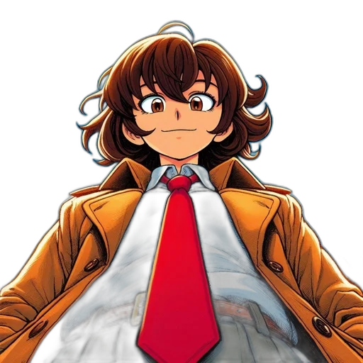 jacket, face, staff, dress, anime, cartoon, concept art, pixel art transparent PNG cut-out