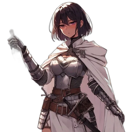 weapon, sword, staff, dress, concept art, fantasy art, pixel art, anime transparent PNG cut-out
