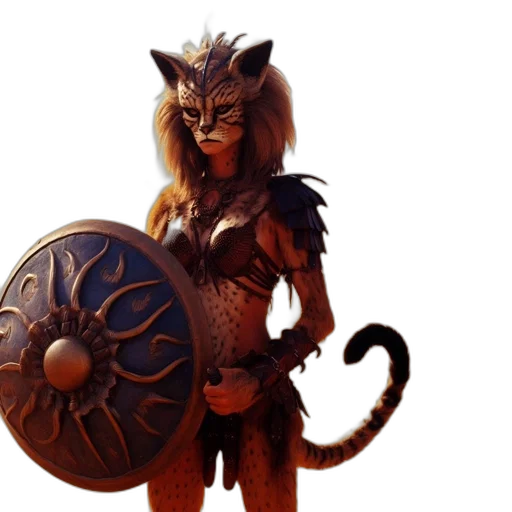 concept art, fantasy art, 3d render, desert, setting, unique, creature, feline transparent PNG cut-out