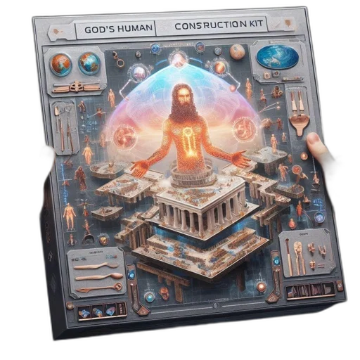 robot, concept art, illustration, displays, divine, being, constructing, human transparent PNG cut-out
