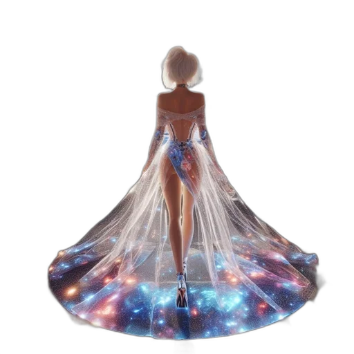 dress, concept art, 3d render, fantasy art, outer space, futuristic, environment, woman transparent PNG cut-out