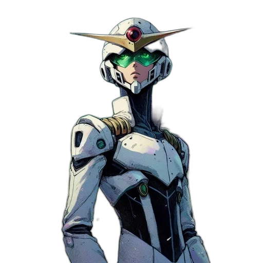 robot, mask, face, concept art, comic book art, anime, cartoon, green transparent PNG cut-out