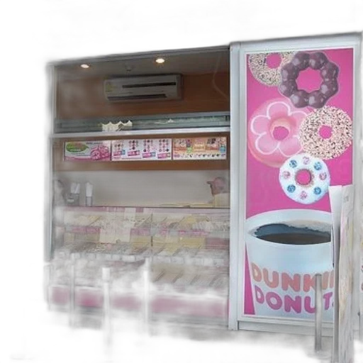 food, 3d render, vaporwave, concept art, photorealistic, pastel, dunkin, donuts transparent PNG cut-out