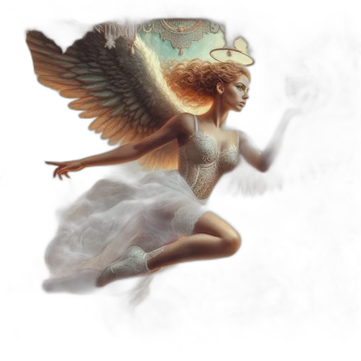 dragon, creature, fantasy art, concept art, photorealistic, pixel art, female, angelic transparent PNG cut-out