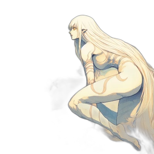 dress, creature, mask, dragon, concept art, fantasy art, anime, watercolor transparent PNG cut-out