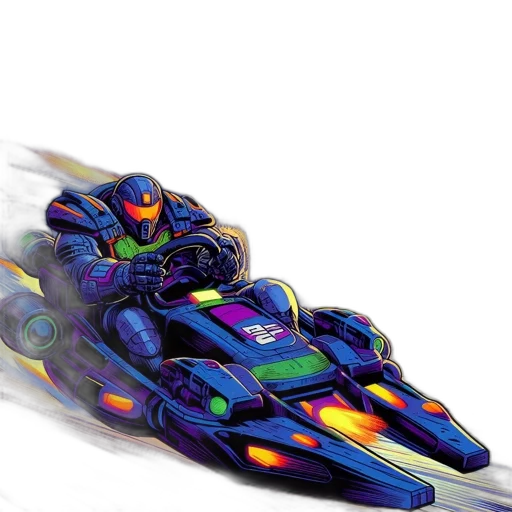 car, robot, concept art, cyberpunk, pixel art, vaporwave, outer space, neon transparent PNG cut-out