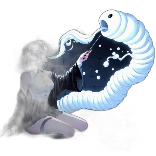 creature, staff, dragon, mask, concept art, fantasy art, vaporwave, pixel art transparent PNG cut-out