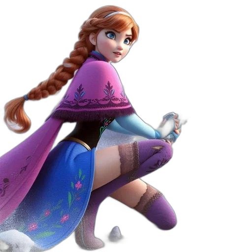 dress, concept art, 3d render, fantasy art, snowy, realm, long-haired, woman transparent PNG cut-out