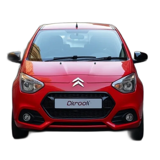 car, 3d render, red, compact, word, citroen, front, grille transparent PNG cut-out
