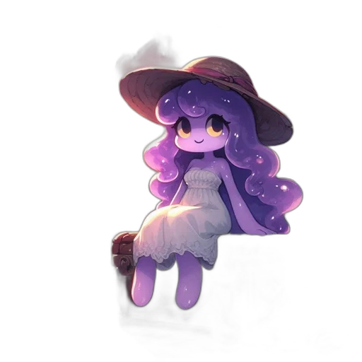 hat, creature, dress, staff, pixel art, fantasy art, concept art, watercolor transparent PNG cut-out
