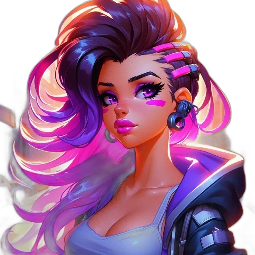 face, jacket, hair, staff, fantasy art, cyberpunk, concept art, anime transparent PNG cut-out