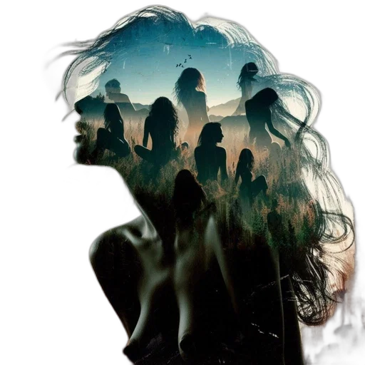mask, dress, hair, face, photorealistic, fantasy art, concept art, watercolor transparent PNG cut-out