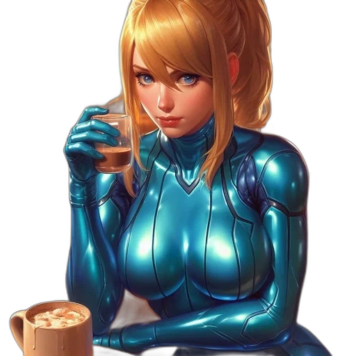 robot, dress, comic book art, concept art, anime, fantasy art, neon lights, blue transparent PNG cut-out