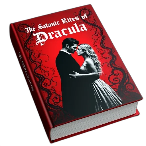 cover, book, satanic, rites, dracula, red, background, black transparent PNG cut-out