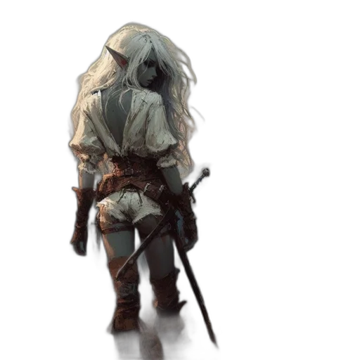 jacket, sword, weapon, mask, concept art, fantasy art, pixel art, 3d render transparent PNG cut-out