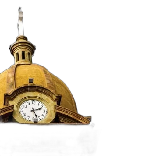 crown, hat, 3d render, photorealistic, clock, tower, golden, dome transparent PNG cut-out