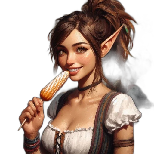 staff, food, face, weapon, fantasy art, concept art, photorealistic, oil painting transparent PNG cut-out
