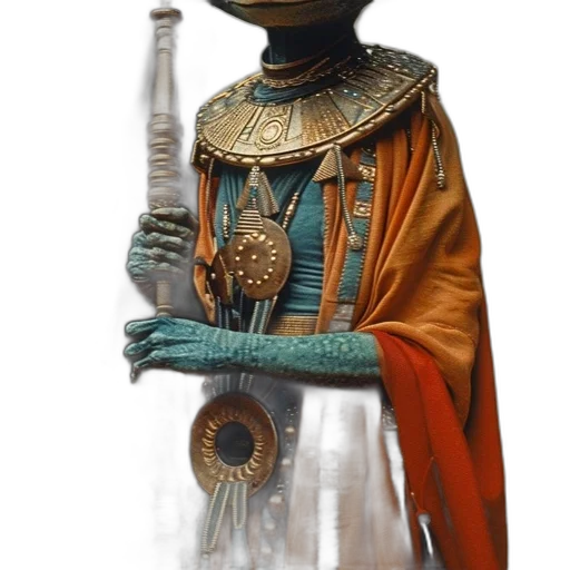 staff, sword, mask, crown, concept art, fantasy art, 3d render, photorealistic transparent PNG cut-out