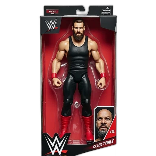 concept art, cartoon, wwe, action, figure, bearded, wrestler, serious transparent PNG cut-out
