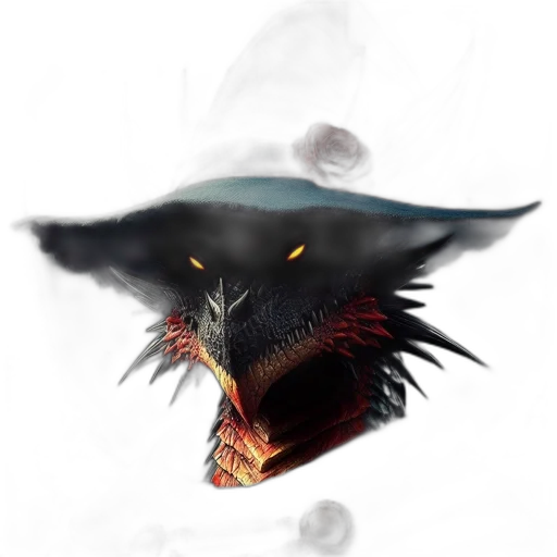 dragon, hat, mask, creature, fantasy art, concept art, pixel art, watercolor transparent PNG cut-out