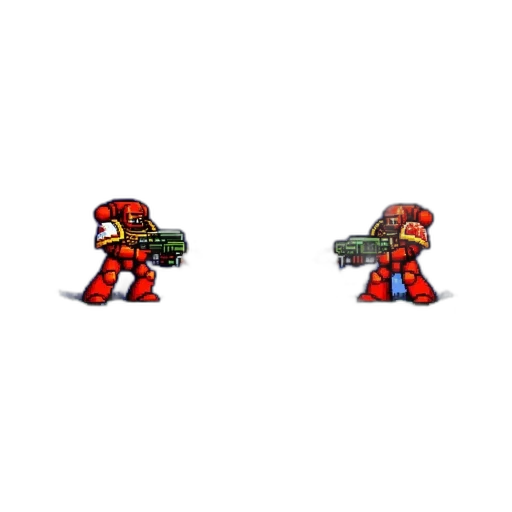 weapon, robot, pixel art, concept art, 3d render, comic book art, red, classic transparent PNG cut-out