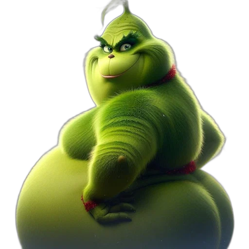creature, animal, concept art, 3d render, photorealistic, green, animated, grinch transparent PNG cut-out