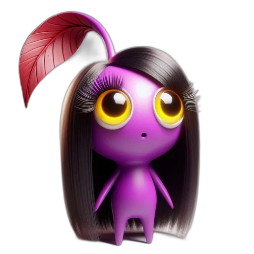 creature, hair, staff, 3d render, concept art, fantasy art, cartoon, animated transparent PNG cut-out