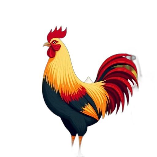 animal, pixel art, 3d render, concept art, photorealistic, stylized, illustration, rooster transparent PNG cut-out