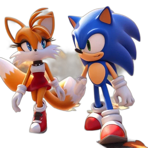 3d render, concept art, pixel art, cartoon, anthropomorphic, fox, hedgehog, stand transparent PNG cut-out