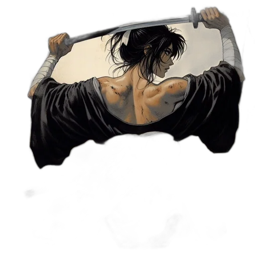 sword, weapon, mask, umbrella, comic book art, concept art, fantasy art, watercolor transparent PNG cut-out