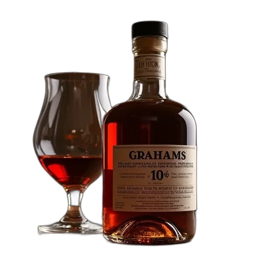 bottle, graham, 10yo, tawny transparent PNG cut-out