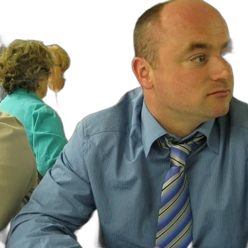 staff, man, blue, shirt transparent PNG cut-out