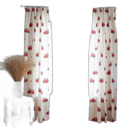 furniture, red, room, large, window, covered, white, curtain transparent PNG cut-out