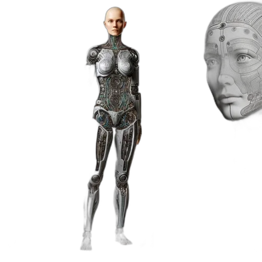 robot, mask, jewelry, face, 3d render, concept art, cyberpunk, fantasy art transparent PNG cut-out