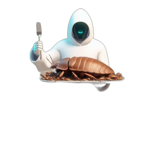 robot, food, creature, animal, concept art, 3d render, pixel art, vaporwave transparent PNG cut-out
