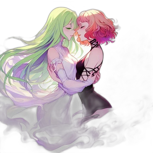 dress, watercolor, pixel art, concept art, anime, fire, fog, neon lights transparent PNG cut-out