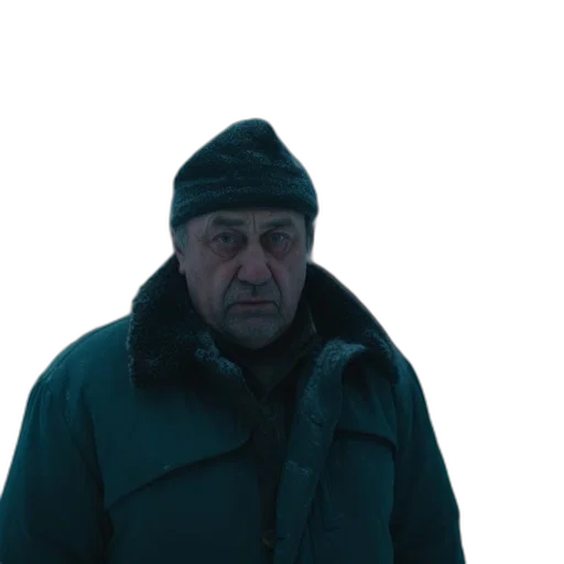 jacket, hat, face, staff, concept art, snow, fog, forest transparent PNG cut-out