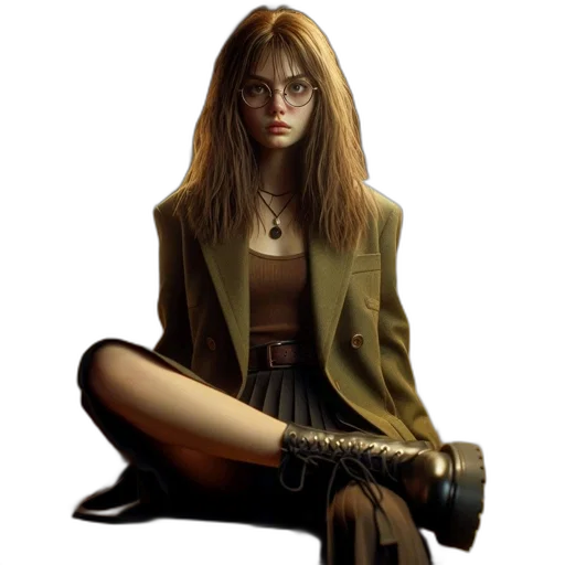 jacket, staff, jewelry, concept art, fantasy art, comic book art, photorealistic, earth tones transparent PNG cut-out