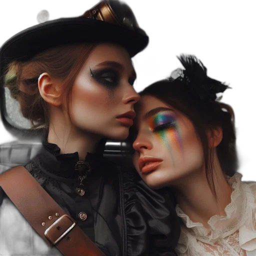 jewelry, hat, photorealistic, fantasy art, oil painting, concept art, neon lights, dark transparent PNG cut-out