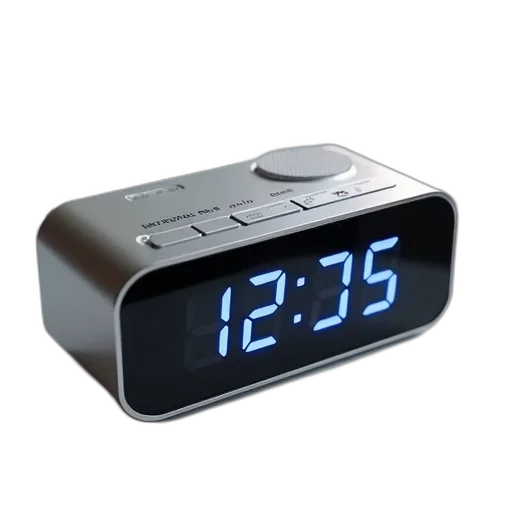 3d render, modern, compact, digital, alarm, clock, sleek, design transparent PNG cut-out