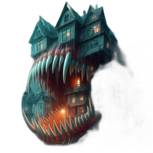 dragon, creature, mask, building, concept art, fantasy art, 3d render, photorealistic transparent PNG cut-out