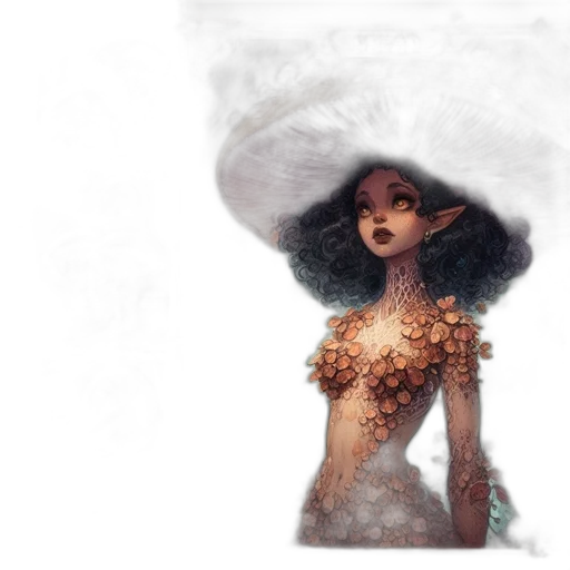 dress, crown, hat, creature, fantasy art, concept art, watercolor, comic book art transparent PNG cut-out