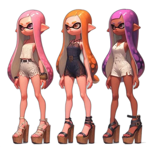 dress, shoes, mask, concept art, 3d render, vaporwave, cartoon, pastel transparent PNG cut-out