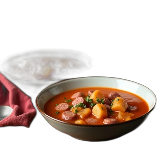 food, photorealistic, 3d render, two, bowls, minest, soup, chunks transparent PNG cut-out