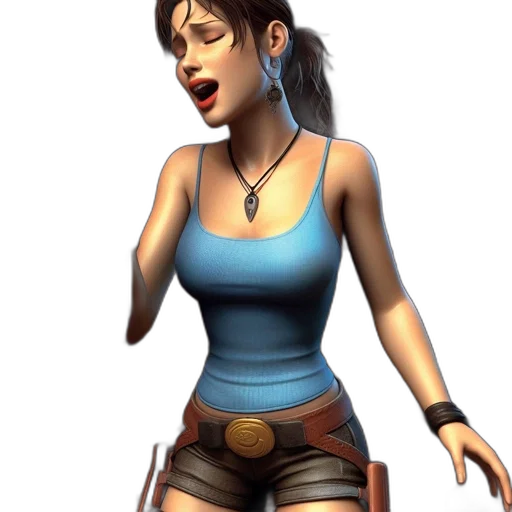 concept art, 3d render, fantasy art, photorealistic, animated, woman, sings, into transparent PNG cut-out