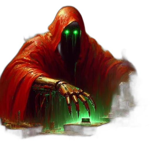 mask, creature, jacket, robot, concept art, cyberpunk, fantasy art, pixel art transparent PNG cut-out