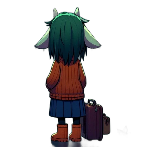 staff, hat, creature, jacket, concept art, pixel art, anime, fantasy art transparent PNG cut-out